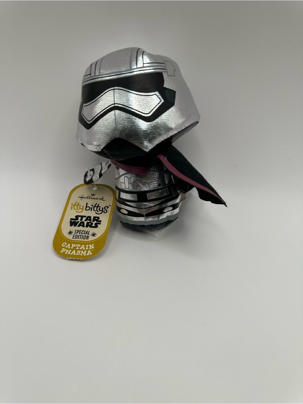 Hallmark Itty Bittys Captain Phasma Plush - Silver with Black and Pink Accents
